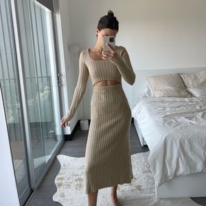 LIONESS RIBBED KNIT DRESS